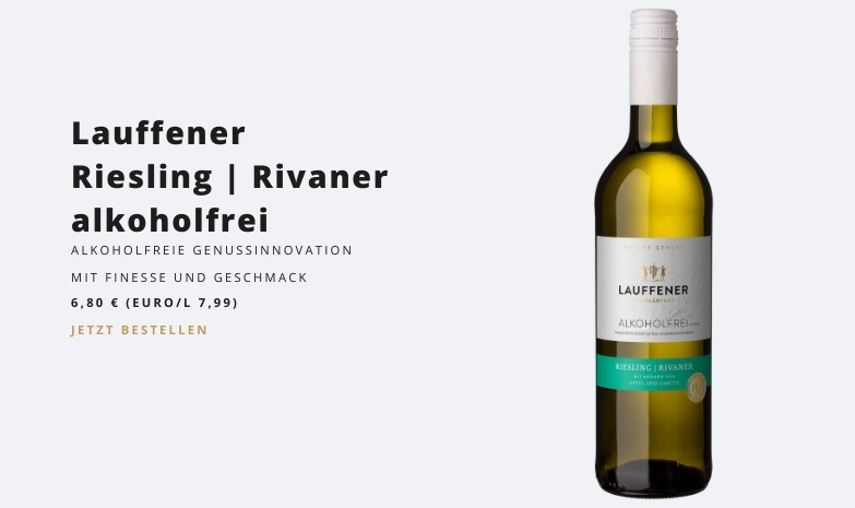 Jetzt Neu: Alkohlfreier Lauffener Wein: Lauffener Riesling | Rivaner alkoholfrei